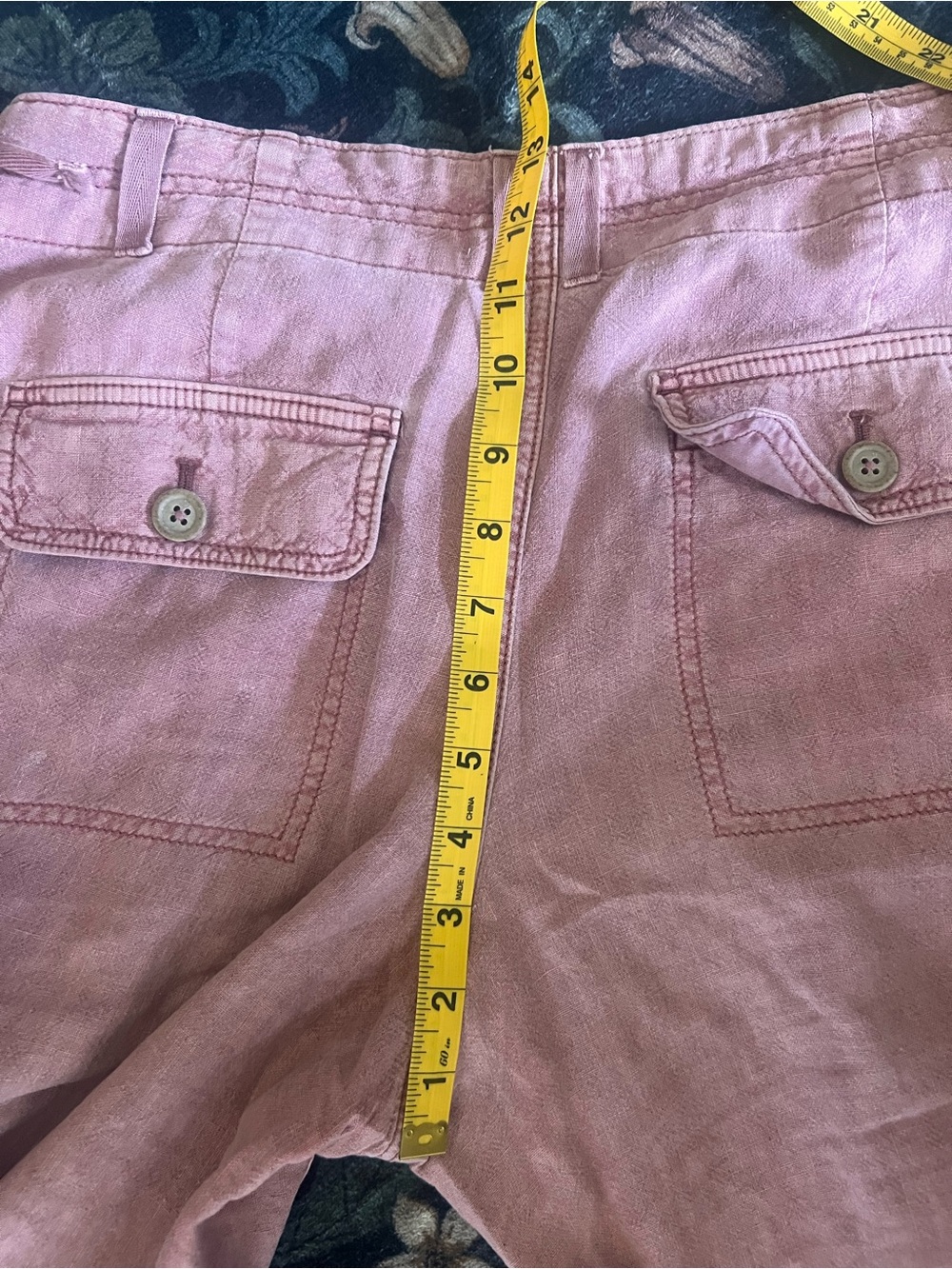 Pilcro/Anthropologie linen blend Rose Pink Denim Pants with - Picture 10 of 13